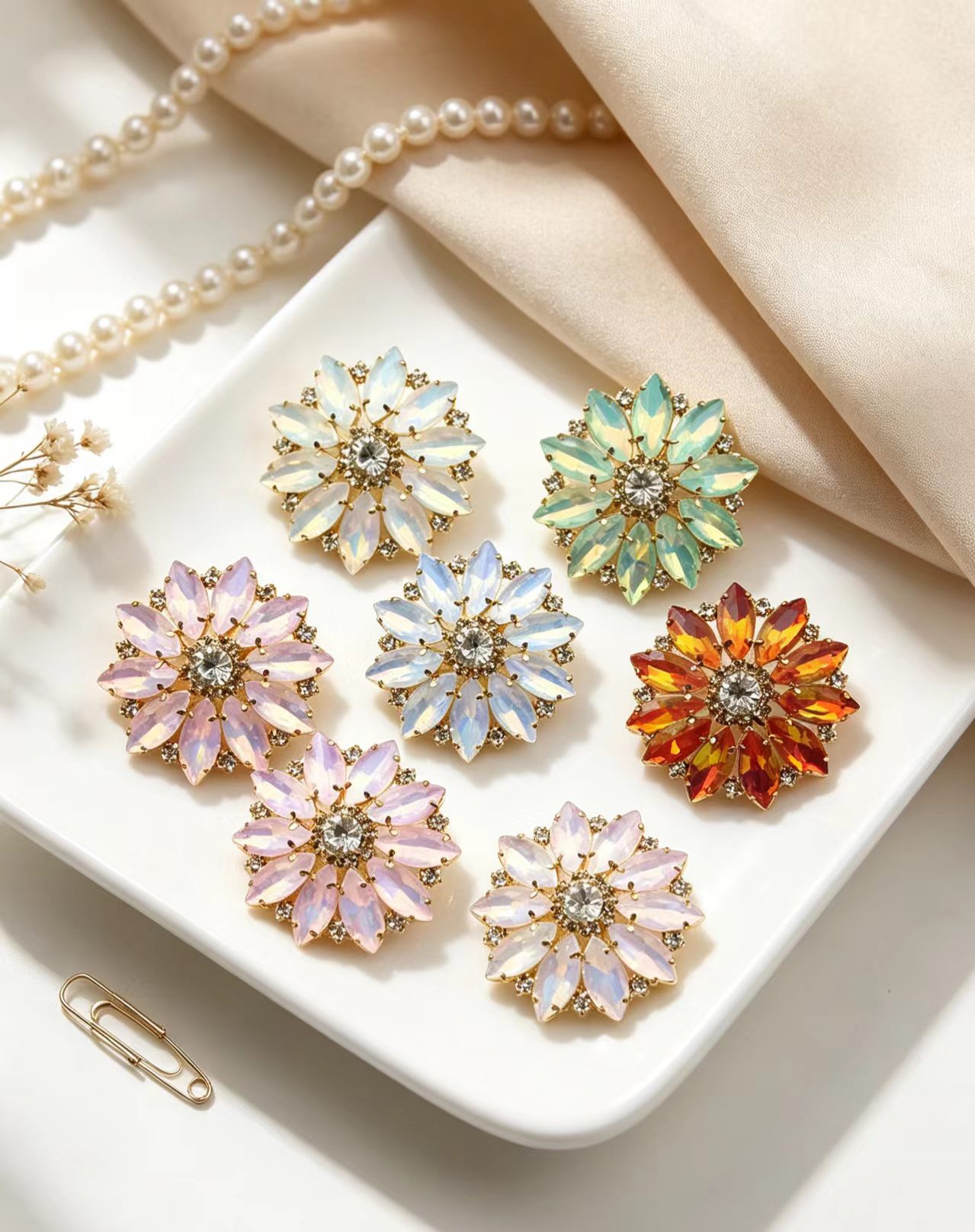 Mixed Color Flower Marquise Re - Sew On Rhinestone review and price