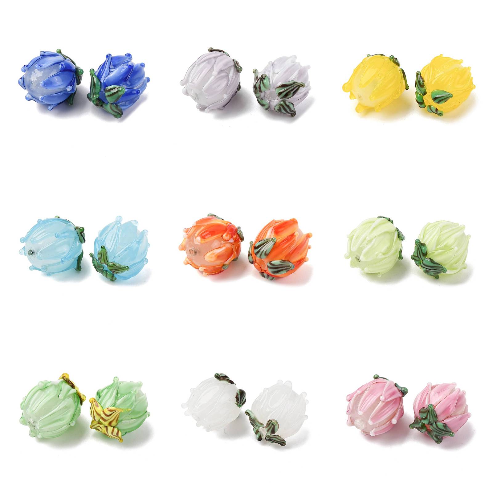 20pcs Handmade Lampwork Tulip  - Embellishment Crafts review and price