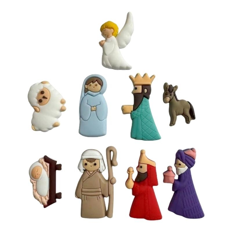 652F 9Pieces Nativity Scene Ch - Christmas Craft Embellishment review and price