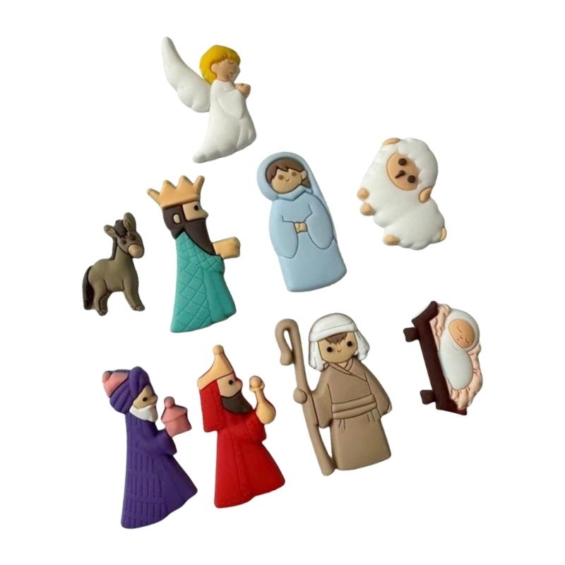 652F 9Pieces Nativity Scene Ch - Christmas Craft Embellishment review and price