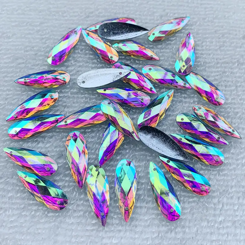 40pcs 8*22mm Sewing white AB D - Sew On Rhinestone review and price
