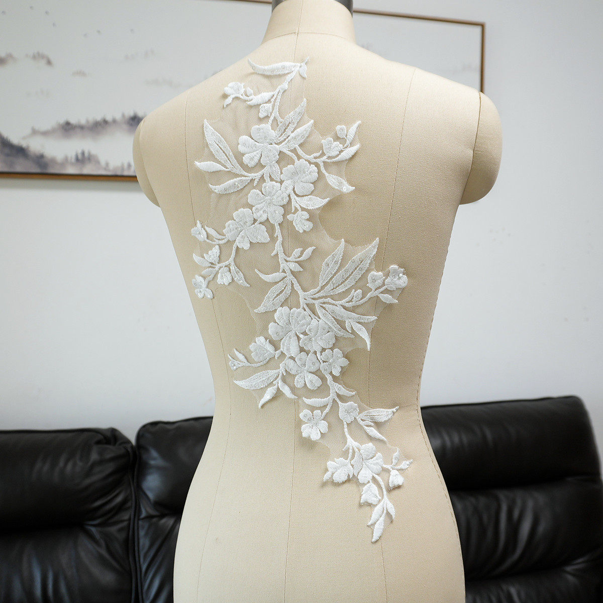 White Floral Leaf Sequins Appl - Embellish Craft review and price